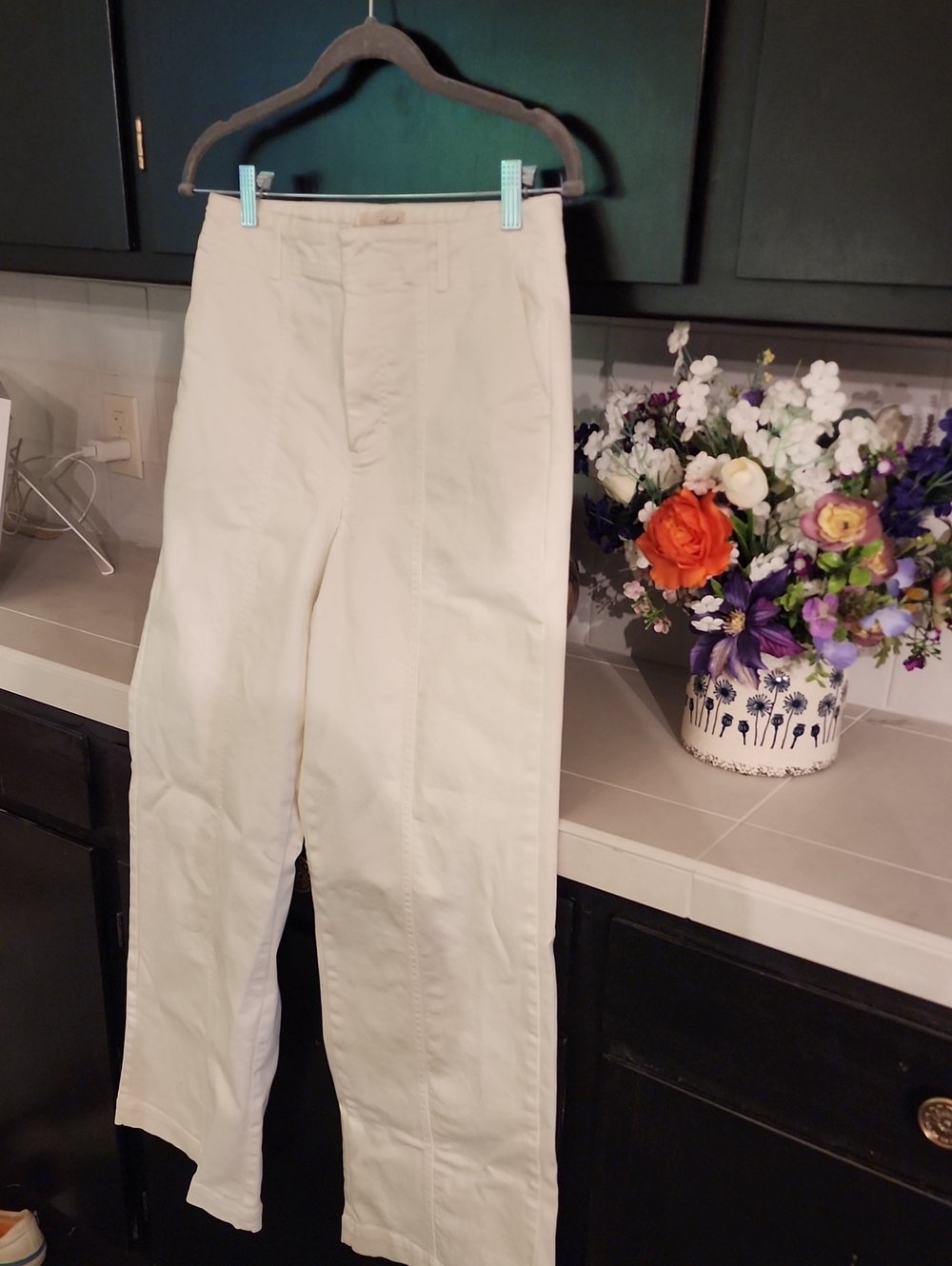 Womens Wide -Leg Chinos — White